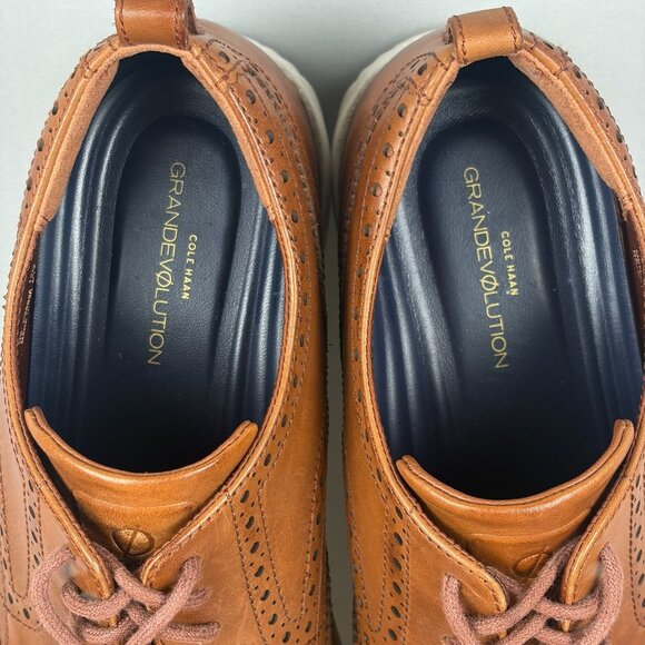 Cole Haan Grandevolution Leather Wingtip Oxford Dress Shoes Mens 12 Brown - Picture 9 of 11